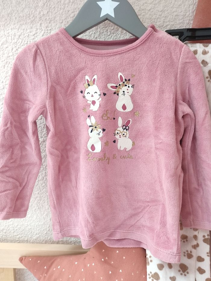Pyjama 2 pièces Lapin - Vieux rose - 24 mois - Très bon état - In extenso - photo numéro 2
