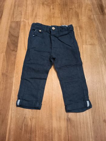 Pantalon en lin Tao 18mois bleu marine
