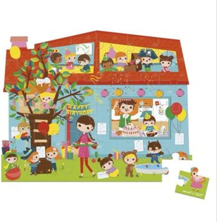 Valisette Puzzle Janod Goûter d' Anniversaire 36 Pièces, - photo numéro 4