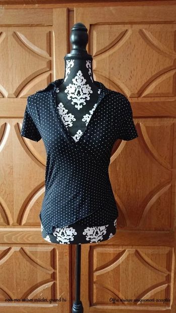 t-shirt Kikiriki à pois blanc taille