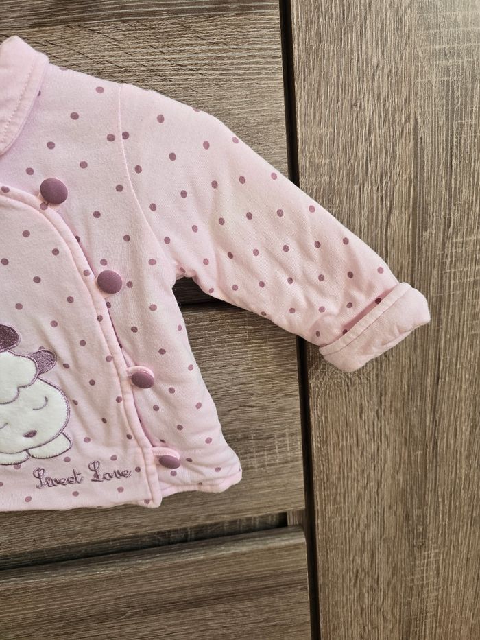 Vêtement Bébé Fille - Gilet rose - 3 mois - photo numéro 3