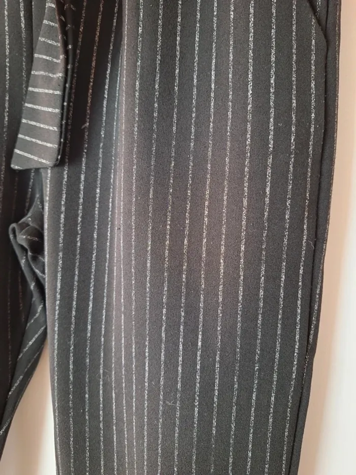 Pantalon léger noir rayé 36 - photo numéro 3