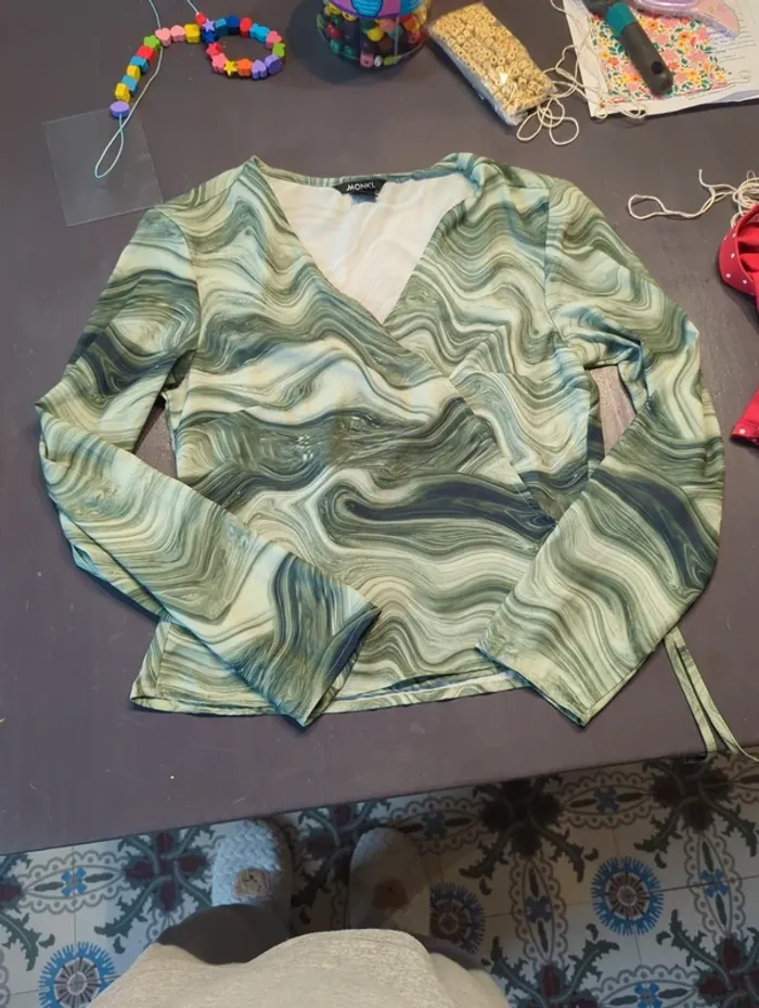Blouse effet cache coeur monki