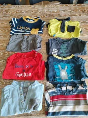 🍁 lot de 10 teeshirts manches longues taille 6 mois🍁