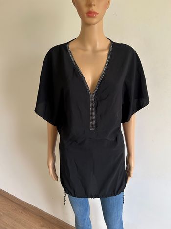 Blouse noire avec strass Street One taille 3 TBE