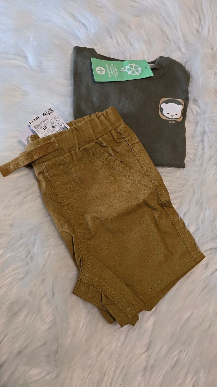 Neufs (non portés) 🏷🏷😍💙 ensemble teeshirt mc et short 18mois garçon 💙😍🤩 - photo numéro 2