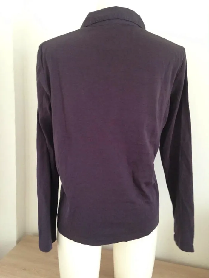 T-shirt col V chemise manches longues basic 40 Autre ton - photo numéro 6