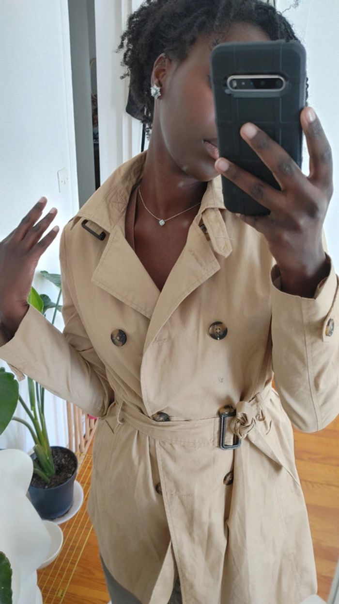 Trench couleur beige ceinture - photo numéro 7