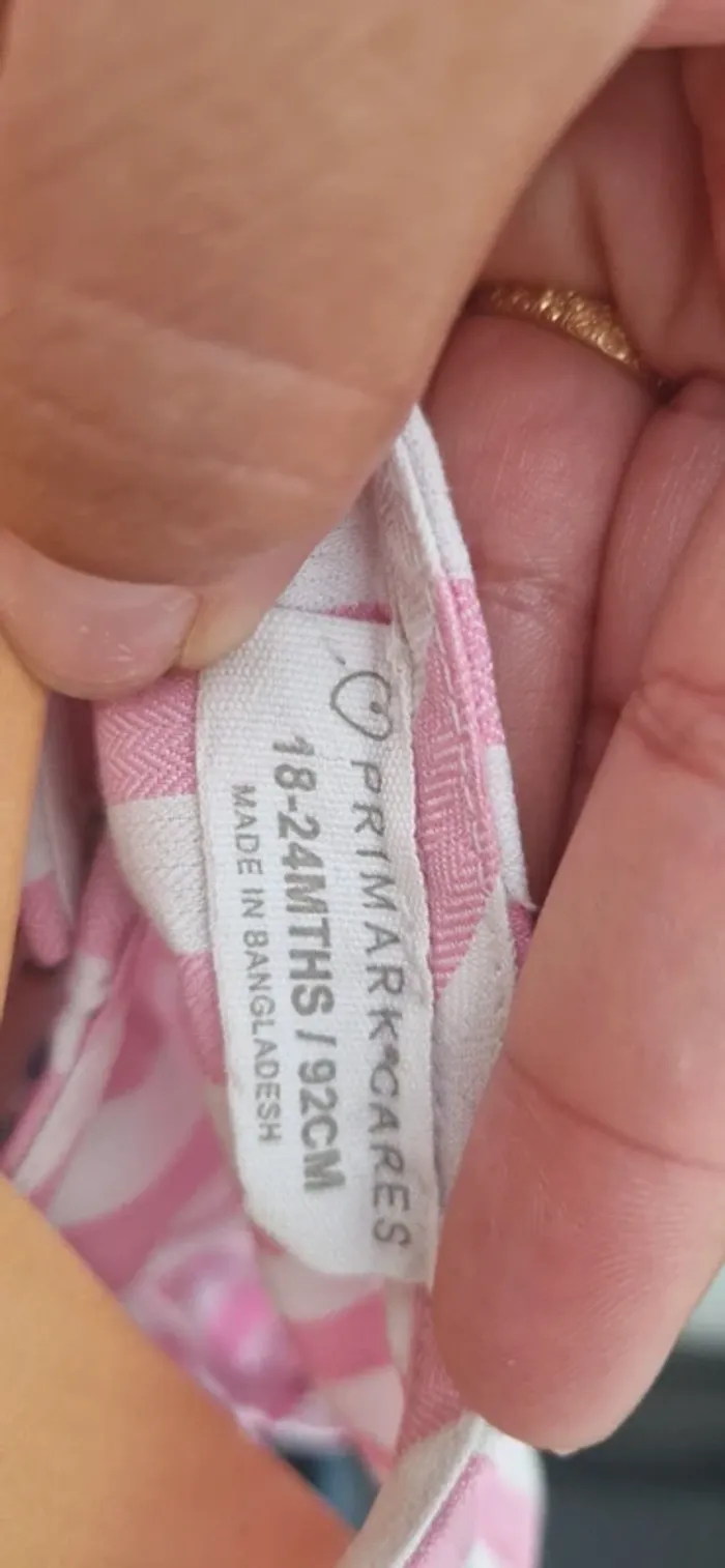 Robe rayé rose et blanc 18 24 mois primark - photo numéro 3