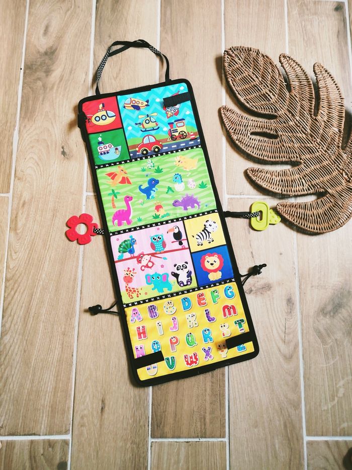👋Livre Malette évolutive d'éveil d'apprentissage multi activités busy board en tissu