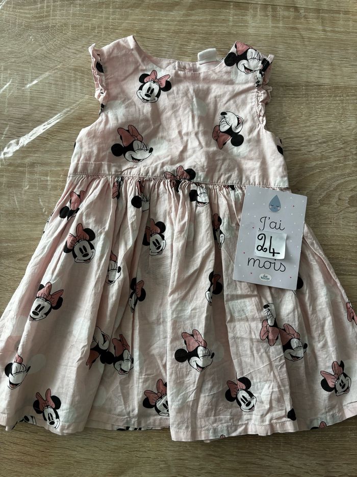 Robe rose pois Minnie H&M t.24m