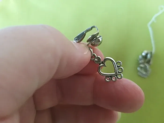 Boucle d'oreille argentée pour oreille non percées - photo numéro 2