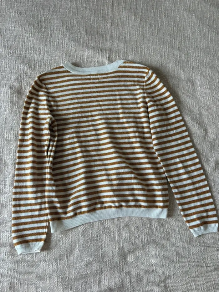 Pull Des Petits Hauts blanc et doré Taille 1 .. - photo numéro 2