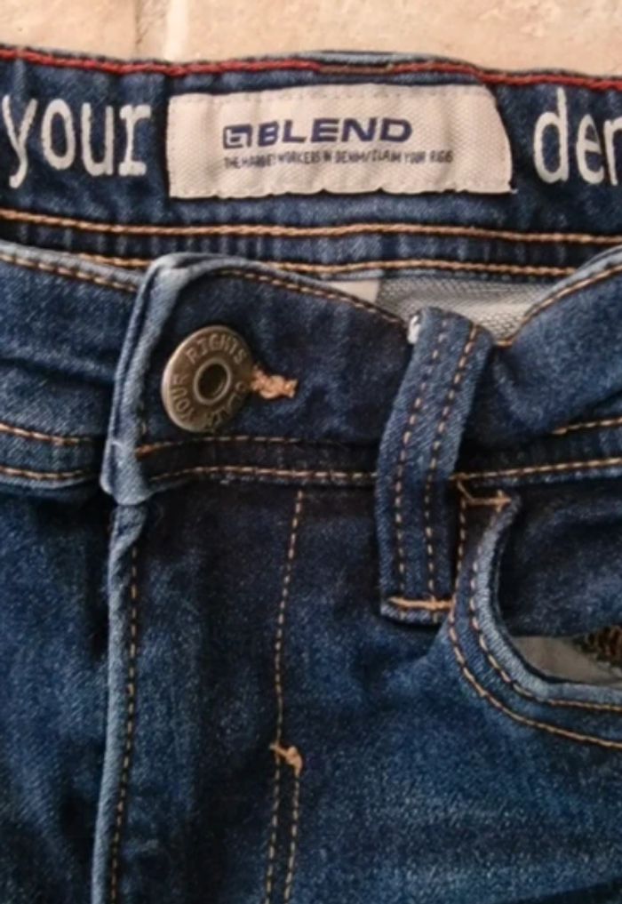 Short en jean BLEND homme – denim bleu foncé – taille S – très bon état - photo numéro 5