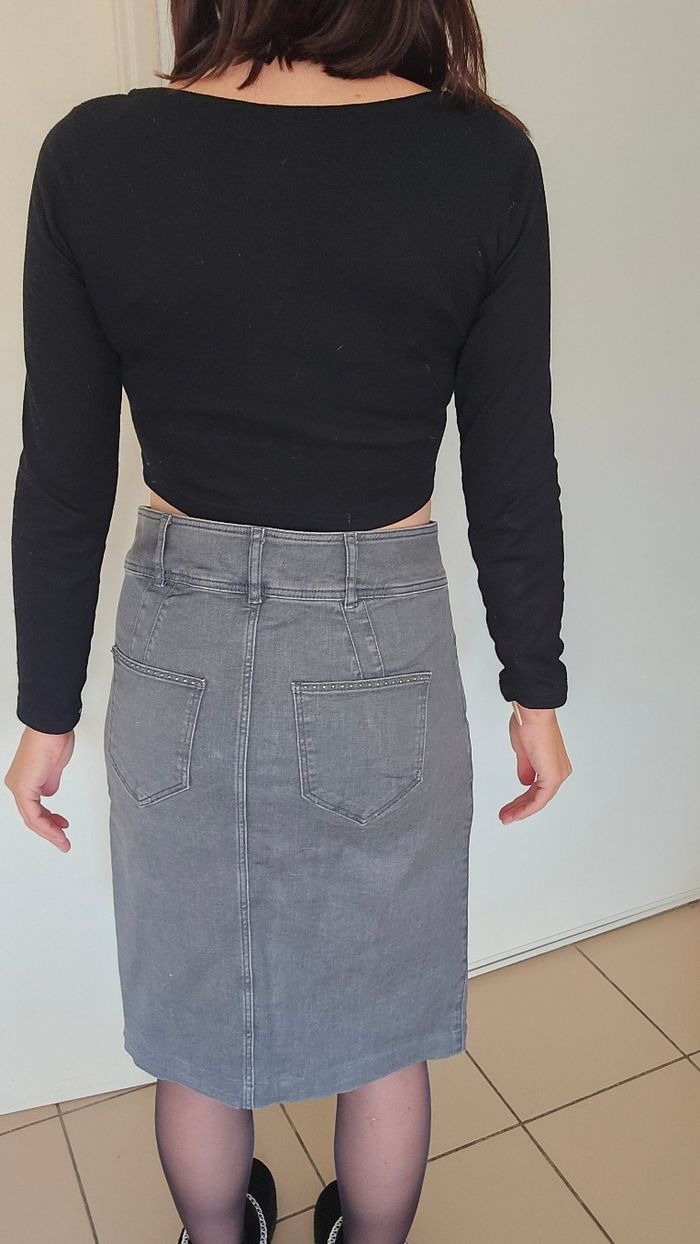 Jupe en jean breal taille 38 - photo numéro 4