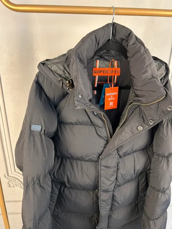 Doudoune longue Noir Superdry Premium L neuve - photo numéro 2
