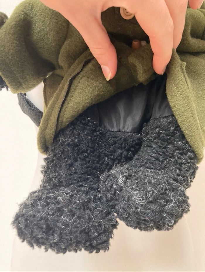 Sac à dos ours en peluche noir et kaki 🧸 - photo numéro 7