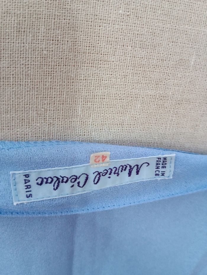 Top caraco vintage débardeur bleu ciel made in France - photo numéro 4