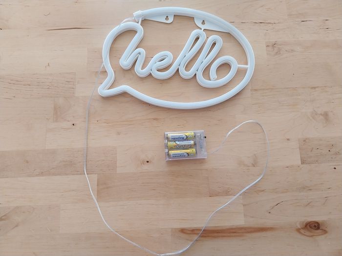 Néon "Hello" rose et blanc - photo numéro 3