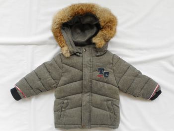 Blouson gris chiné à capuche - Tartine et Chocolat - 18 mois