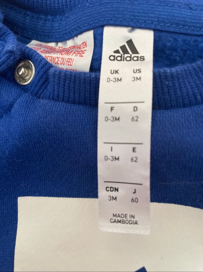 Ensemble Adidas bébé 0-3M bleu et gris - photo numéro 4