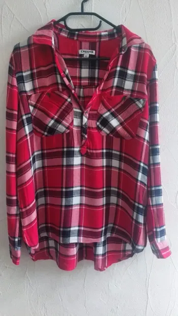 Blouse à carreaux rouges - Taille 40
