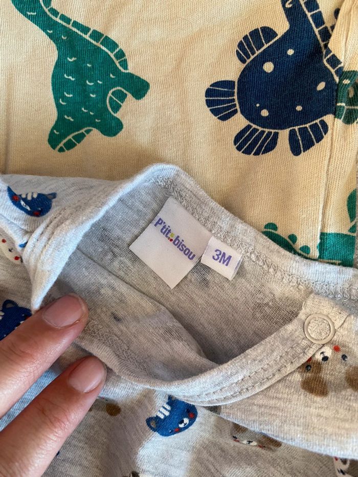 Lot tee shirt manches longues 3 mois - photo numéro 2