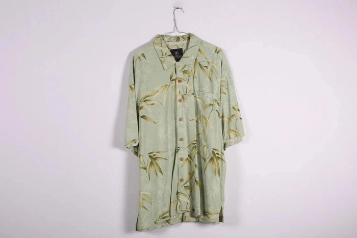 Jolie chemisette vintage 2000's en soie motif feuillages (#240184)