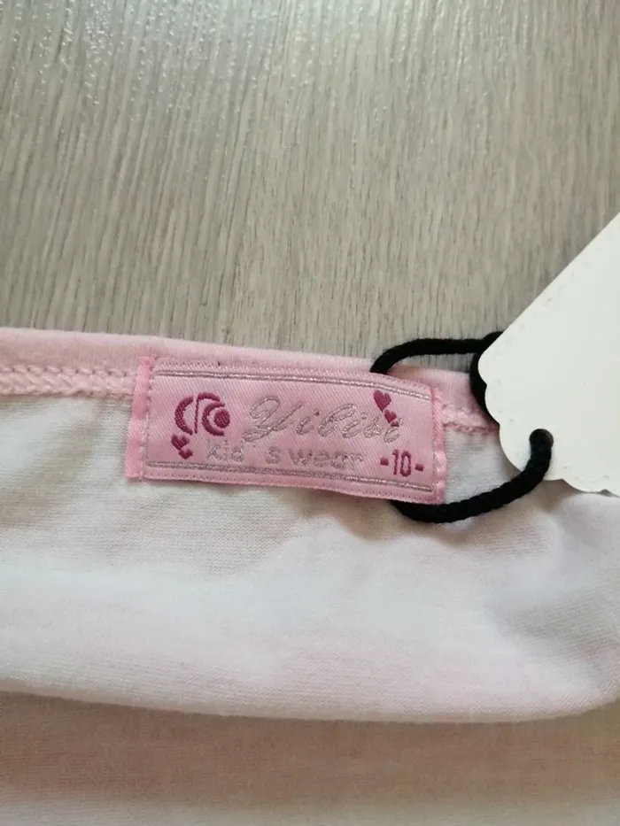Ensemble top à fines bretelles et short rose et blanc rayé / yilibl / (10ans) - photo numéro 7