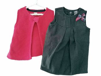 12 mois bébé fille ensemble tape à l'oeil robe et gilet