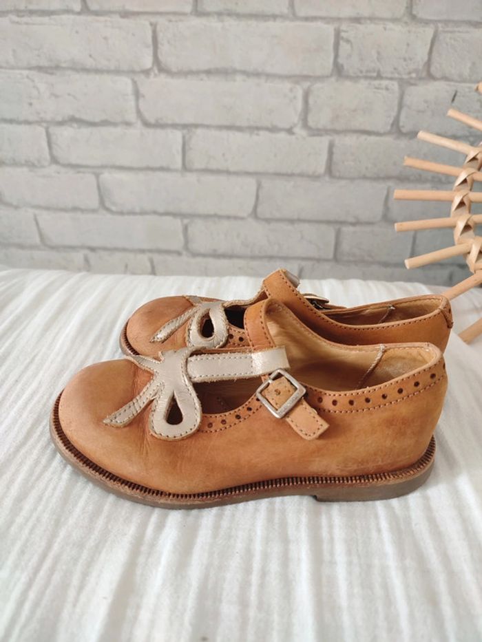 Salomés en cuir camel & doré – Zecchino d’Oro (Pointure 27) - photo numéro 3