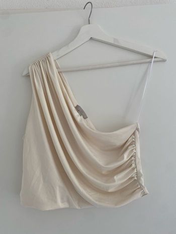 Top asymétrique beige drapé H&M – Taille L