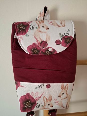 Sac à dos lapin bordeaux 