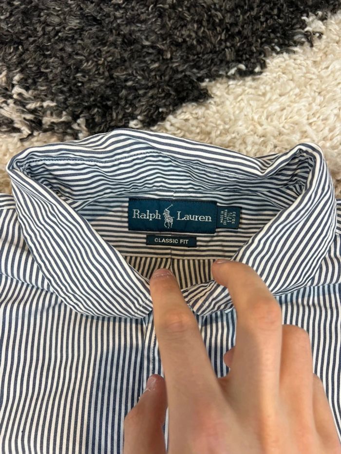 Chemise Ralph Lauren rayé bleu et blanc taille XL style old money - photo numéro 4