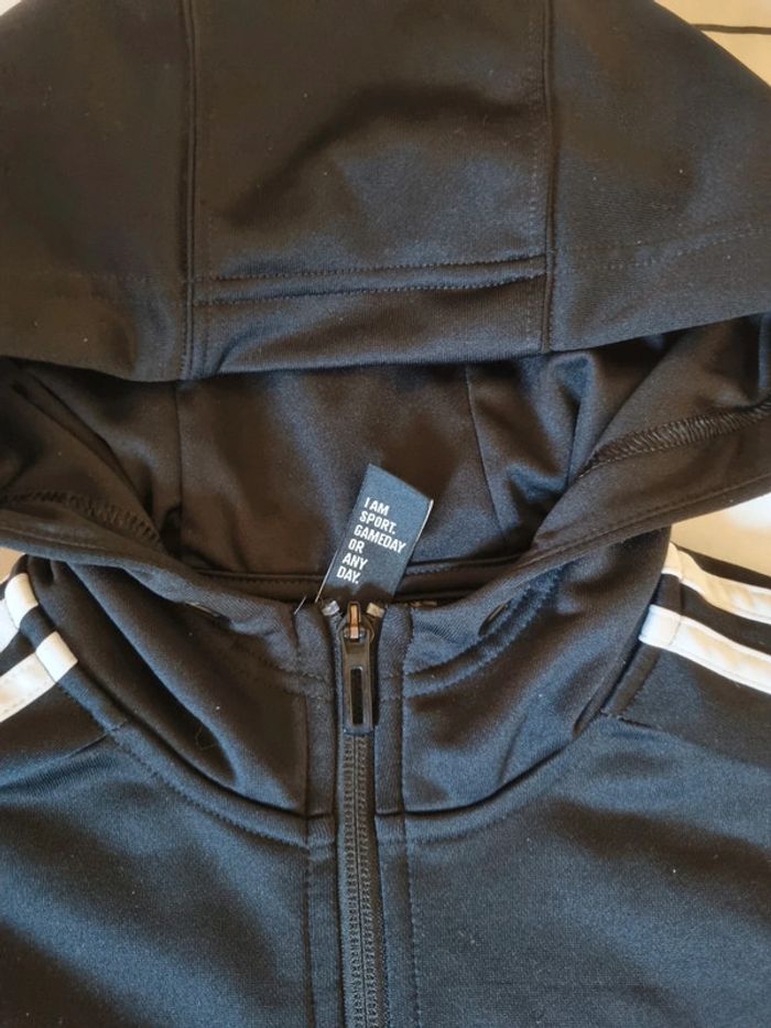 pull adidas zippé noir a capuche - photo numéro 5