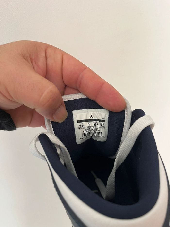 Jordan 1 mid White Metallic Obsidian - photo numéro 6