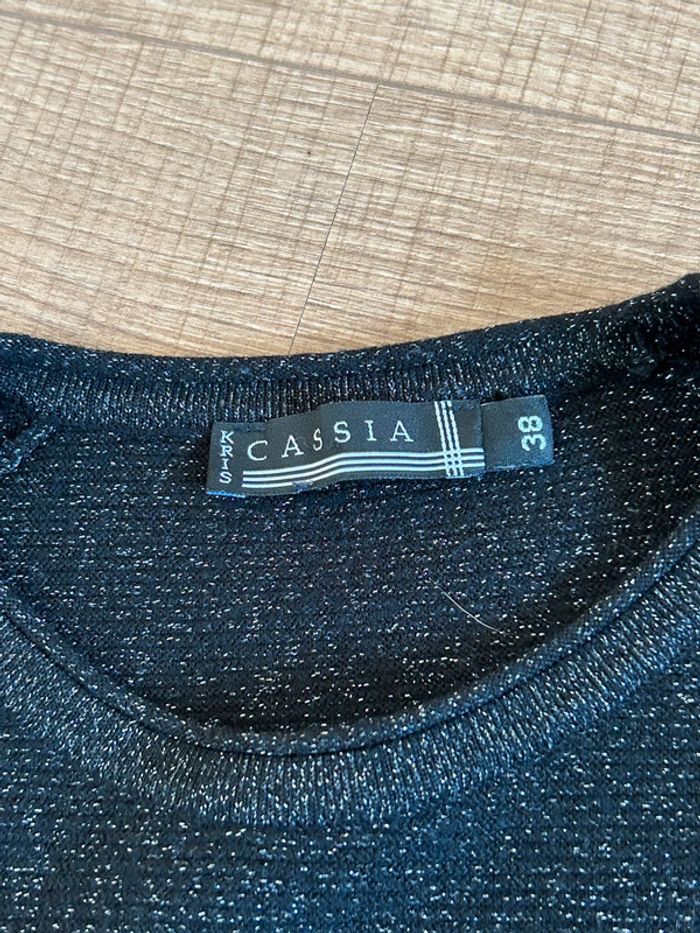 Pull court noir pailleté Cassia taille 38 jamais porté (taille petit) - photo numéro 14