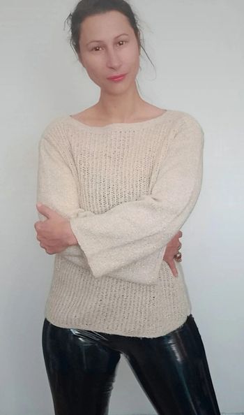 Pull pailleté grosses mailles taille 40