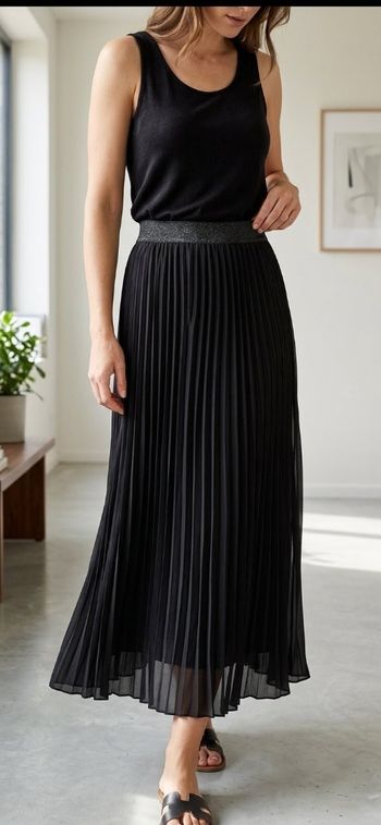 Jupe longue plissée noire - Tissaia - Taille 38