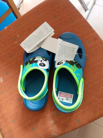 Chaussures sabot piscine enfant panda bleu nabaiji 32/33  Decathlon