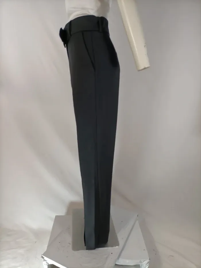 Pantalon noir tailleur élégant - coupe droite T 40 - Galerie Lafayette Vintage - photo numéro 5