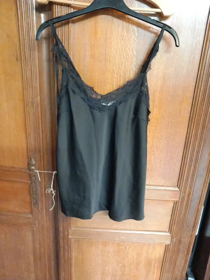 🍓débardeur nuisette viscose noir T38