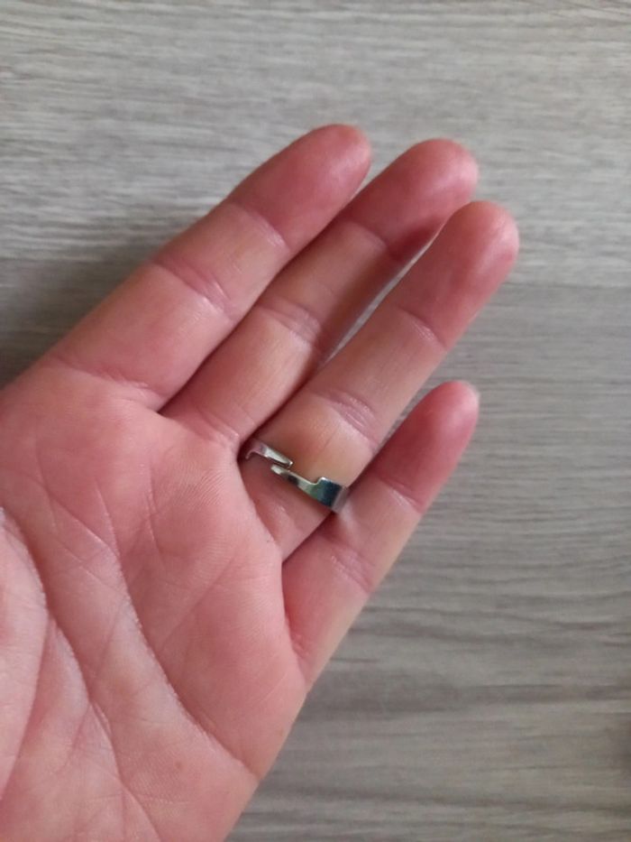 Bague argentée réglable - photo numéro 2