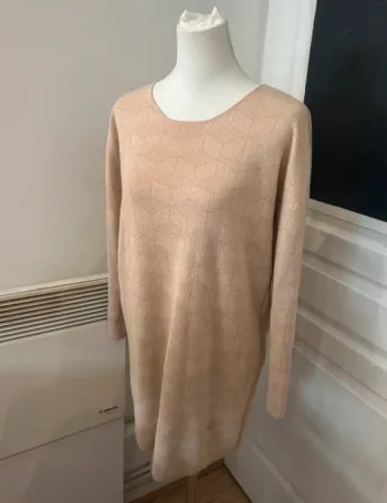 Frnch robe pull beige doré taille M/L