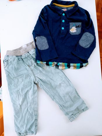Ensemble polo DPAM et Jean Tex 18 mois 81 cm