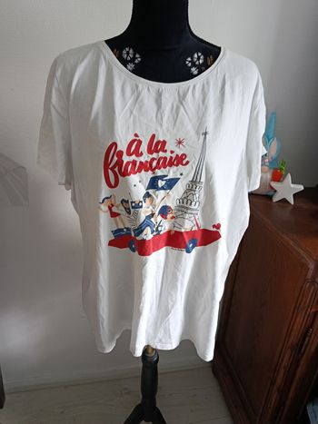 T shirt  blanc imprimé 