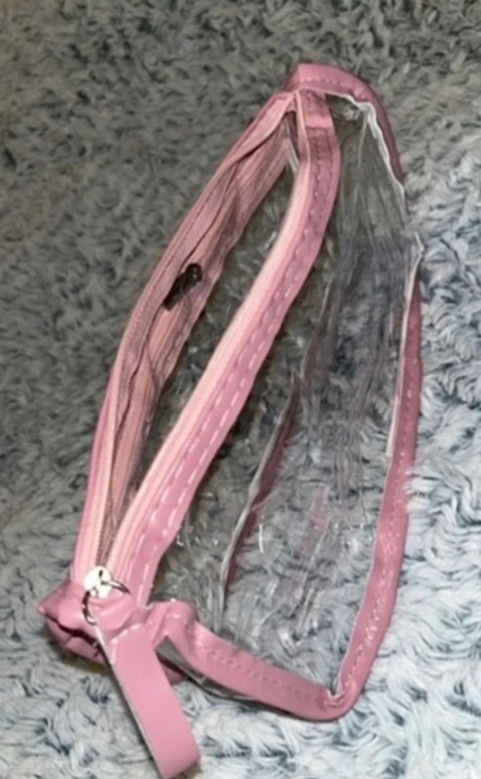 [NEUVE] Leadrop Trousse à crayons double couche transparente étanche rose