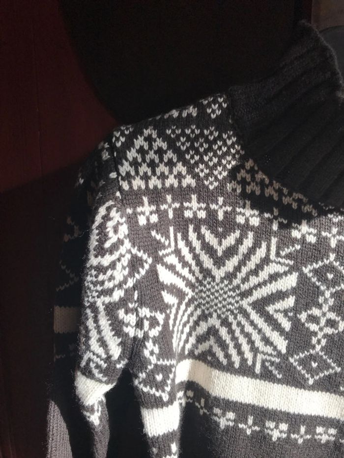 DPAM pull taille 12 ans marron et blanc - photo numéro 6