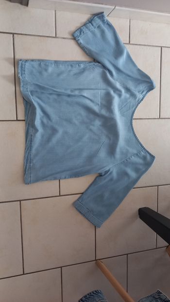 Tunique bleue promod manches 3/4 tbe