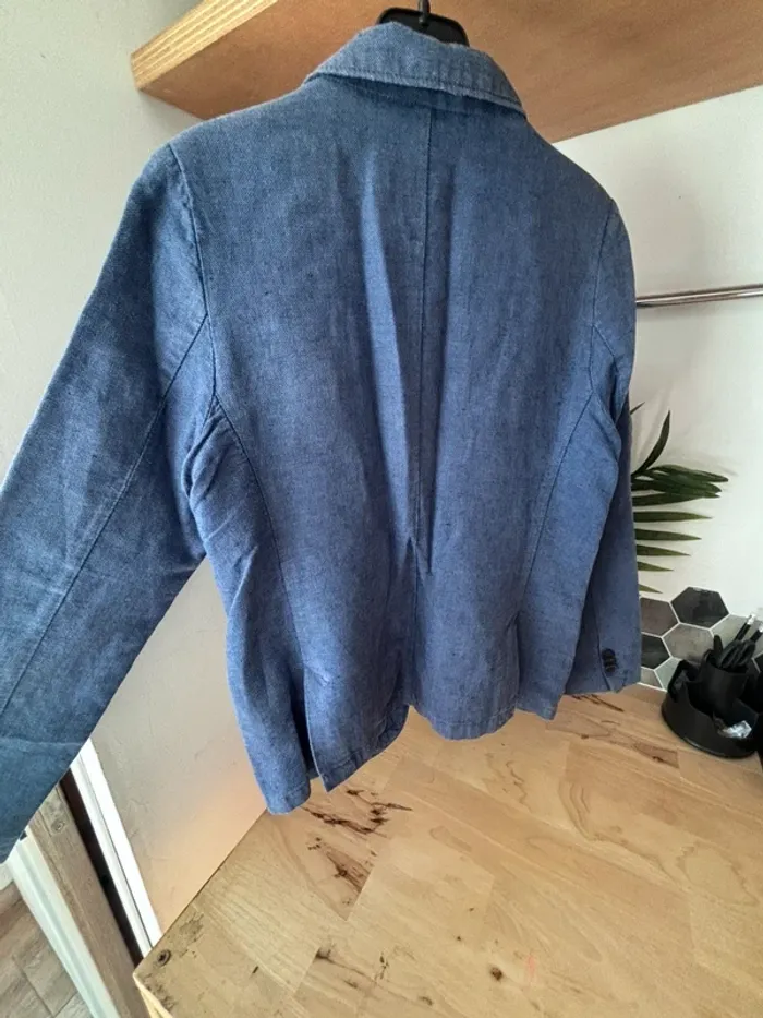 Blazer en lin bleu jean clair • Zara • 11/12 ans - photo numéro 6